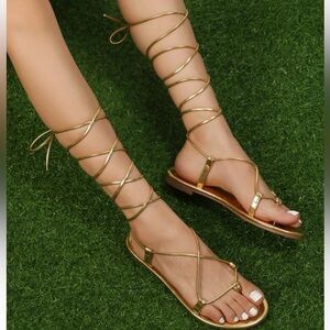Gold Wrap Around Sandals